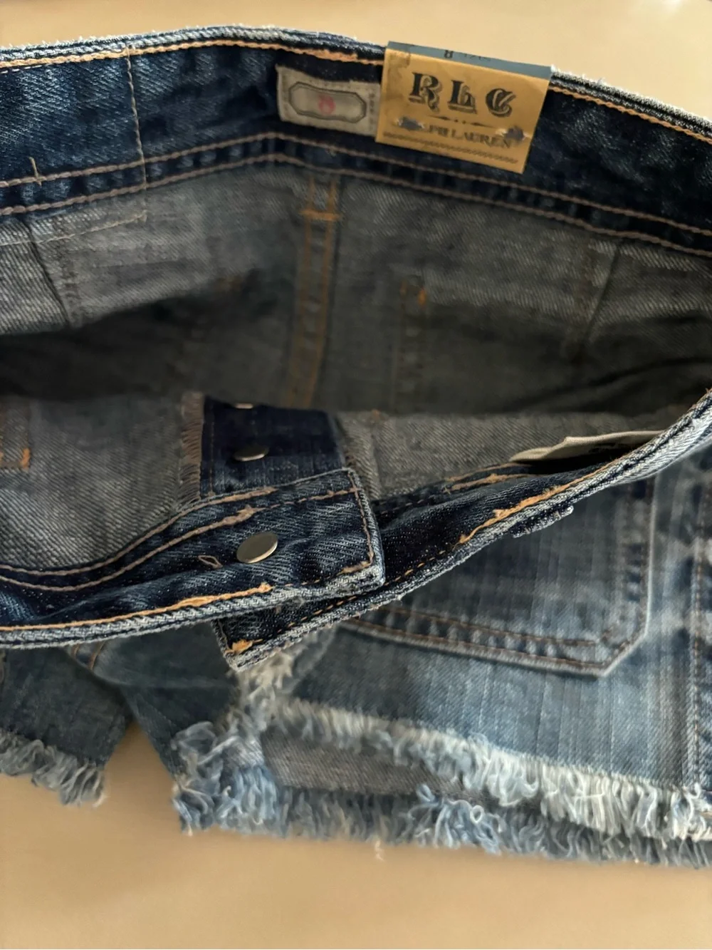 ✨New✨Ralph Lauren Girls' Distressed Denim Shorts with Fringe ✨